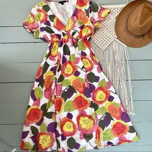 Boden floral v neck dress